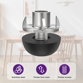 SATUY M8 Adjustable Furniture Leg, 304 Stainless Steel Furniture Feet, 8mm x 1.25 Screw-in Leveling Feet with Nuts, Outdoor Patio Furniture Legs Leveler for Table, Chair, Desk, Cabinet (8Set)