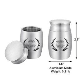 3 Inches Small Keepsake Urn for Human Ashes Aluminum Mini Cremation Urns Memorial Ashes Urn Miniature Burial Funeral Urns for Sharing Ashes Mini Keepsake Urn