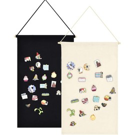 Anekoul 2Pcs Wall Display Banners Blank Wall Canvas Banner Enamel Pin Wall Display Banners Wall Display Banner, Enamel Pin Banners for Display Badge, Buttons, Lapel Collections