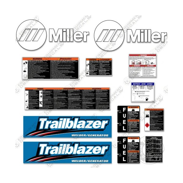 Aftermarket Fits Miller Trailblazer Decal Kit Generator Welder Replacement Stickers