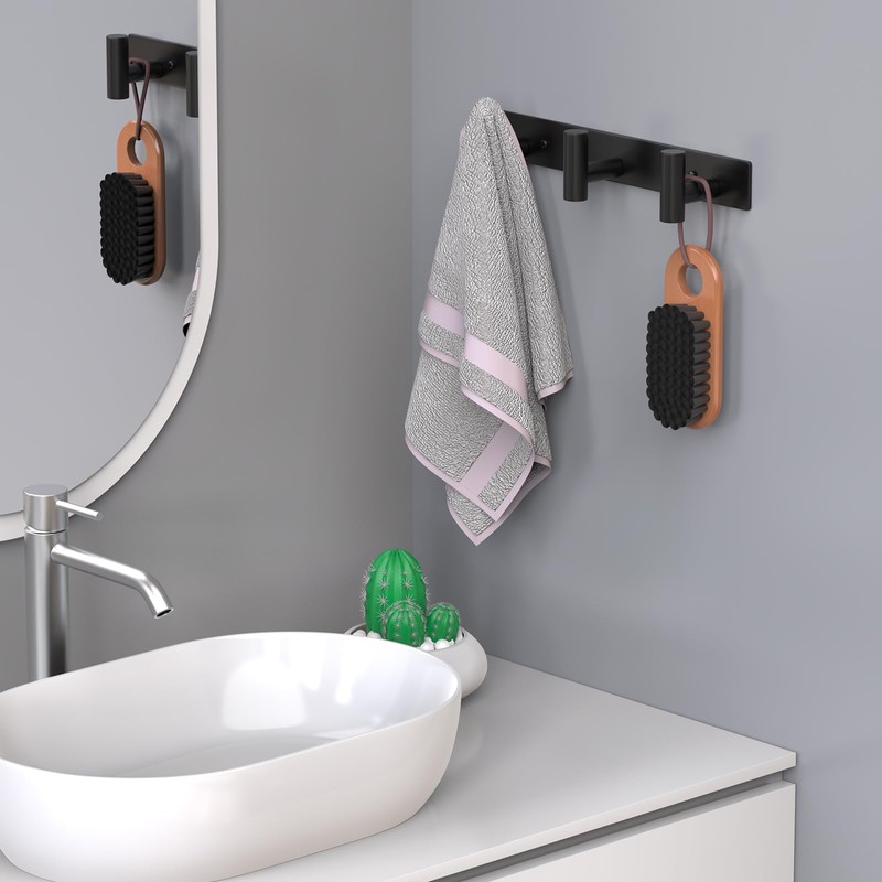 HUFEEOH Coat Hooks Wall Mount, Stainless Steel 3 Hooks Towel