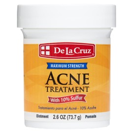 De La Cruz 10% Sulfur Ointment - Cystic Acne Treatment for Face and Body - Daily 10 Min Spot Treatment Mask - Safe and Effective Game Changing Hormonal Acne Treatment That Clears Up Pimples - 2.6 oz