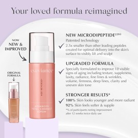 EXUVIANCE AGE REVERSE+ Advanced Total Correct Firming Antiaging Face Serum - For Fine Lines and Deep Wrinkles - Hydrates, Brightens & Evens Skin Tone with Peptides, Hyaluronic Acid and PHA, 1 Fl Oz