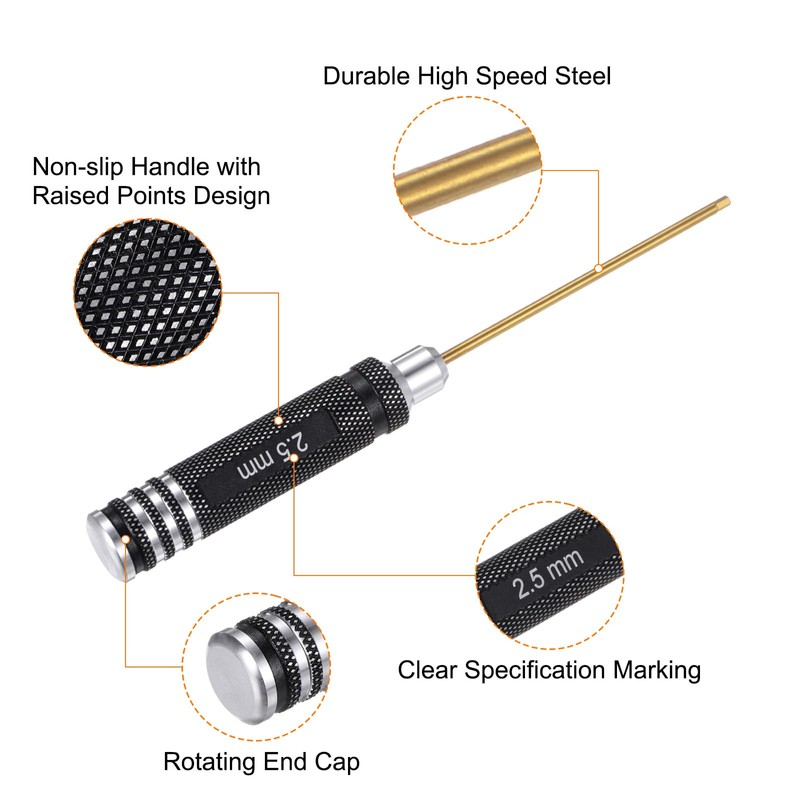 sourcing map 4pcs RC Hex Screwdriver 1.5mm 2mm 2.5mm 3mm