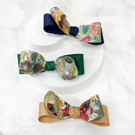 (3 types) Burnaby flower layered 2-stage point hairpin navy 8cm / (3종) 버나비 플라워 레이어드 2단 포인트 헤어핀 네이비  8cm