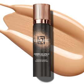 LUMINESS Airbrush Body Coverage - Tattoo Cover Up Makeup - Full Coverage Foundation for Face & Body - Water-Resistant, Long-Wear, Natural Radiant Finish, Medium Warm