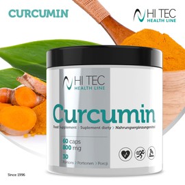 HI TEC NUTRITION Health Line Turmeric Curcumin - Immune System Strengthening Prevents Infections Reduces Free Radicals - 60 Capsules 800mg 1 Capsule 2 Times Daily