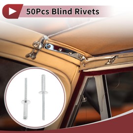 HEROFFIX Open End Large Flange Blind Rivets 5mm Grip Diameter 18mm Grip Length 9.8mm Flange Diameter Aluminum Alloy Iron Silver Tone