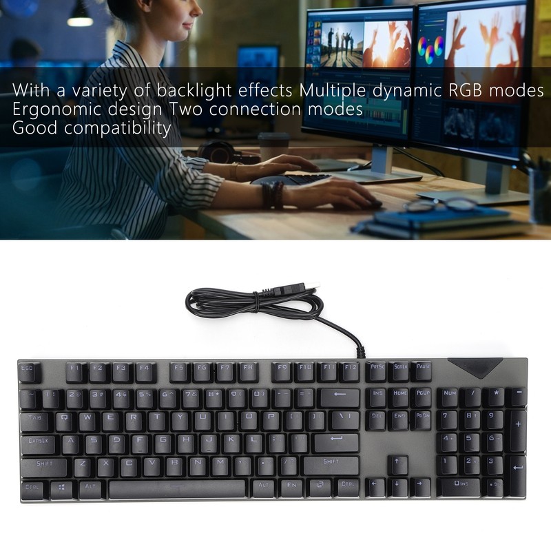 Mechanical Keyboard Wired Gaming Backlight Ultra Thin USB Keyboard for