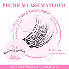 CALAILIS Individual Eyelashes, 132 Pieces, DIY Cluster Eyelashes, D Curl, Individual Eyelash Extensions, Volume Eyelash Clusters at Home (HD15-1, 10-16 Mix)