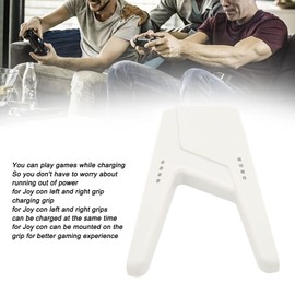 for Joy Con Grip Bracket, Portable Gaming Handle Bracket, Play While Charging, Can Charge Both Left and Right Hand Grips, Comfortable Experience, Perfect Accessory for Joy Con(White)
