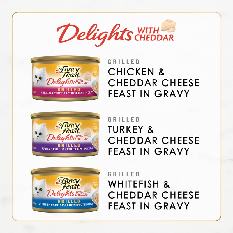 Purina Fancy Feast Delights with Cheddar Grilled Chicken, Turkey or
