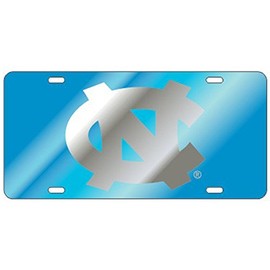 Craftique North Carolina Tar Heels Blue Laser Cut License Plate - Mirrored Logo