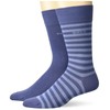 BOSS 2-Pack Bold Logo Stripe Cotton Socks, Blue Corn/Light Blue