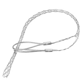 MECCANIXITY Cable Pulling Grip for Light & Heavy Cable(d:6-9mm,Silver) 33cm,1.1FT Wire Mesh Puller Socks Grip Double Head Galvanizing Steel Wire Grips Net Cover Smooth