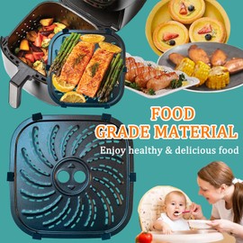 QLRGNE 8QT Air Fryer Crisper Plate for PowerXL Vortex Pro Air Fryer Plus, Upgraded Nonstick Air Fryer Rack Grill Pan Plate Insert Grate Shelf Grid for PowerXL 8QT Air Fryers, Dishwasher Safe