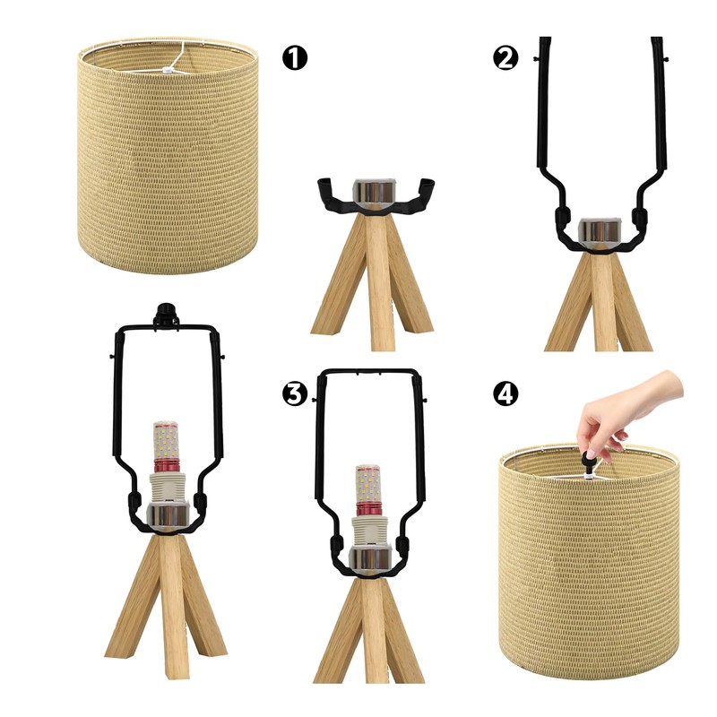bociloy 2 Sets Adjustable Lamp Shade Harp Holder Kit, Fits