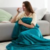 EHEYCIGA Fleece Blanket Teal Throws for Sofas Fluffy Warm Soft