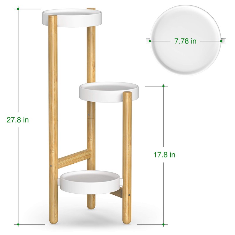 Wisuce Bamboo Plant Stands Indoor, 3 Tier Plant Stand Tall