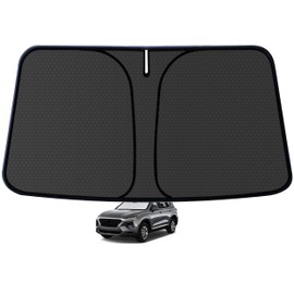 Santa Fe Customized Windshield Sun Shade for 2019-2023 Santa Fe SE|SEL|SEL Plus|Limited|Ultimate Front Window Sunshade Visor Protector Foldable Blocks UV Rays Keep Car Cooler Accessories