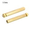 PATIKIL 50mm+6mm M5 Standoff Screws, 10 Pack Brass Hex PCB