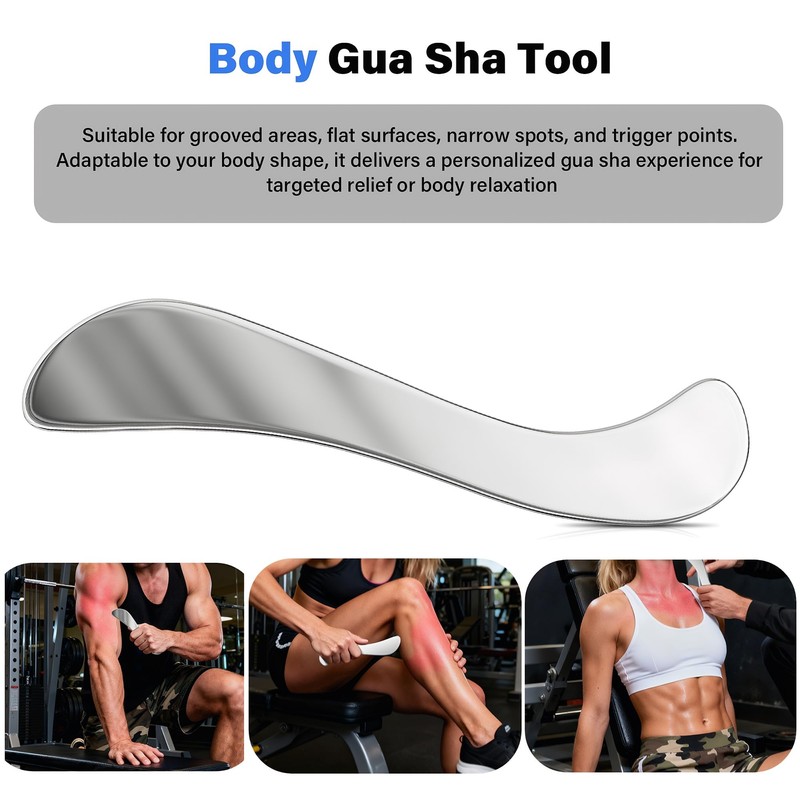 304 Stainless Steel Guasha Muscle Scraper Set, 5 in 1