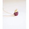 Raw Red Ruby Gold Filled Necklace - 18 Inches Length