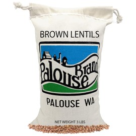 Certified Glyphosate Residue Free Brown Lentils | 3 LBS Plastic Free Packaging | Family Farmed in Washington State | Non-GMO | 100% Non-Irradiated | Kosher | Field Traced | Cotton Bag