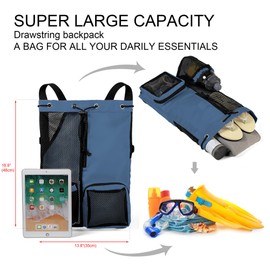 BeeGreen Gym Bags for Swimming Pool Sports Beach Mesh Drawstring Backpack for Men Women Swimmers Workout Gear Bag Cinch Bag Wrestling Backpack Classic Black