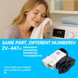MHOPEM ZV-447 Washer Door Lock Switch 110-120 V Coil, 250 VAC Contact - Compatible with GE/Haier/TCL/Midea, Replaces WH01X28354 0024000128A 0024000128D, Fits GFW148SSM0WW QFW150SSN0WW GFQ14ESSN0WW