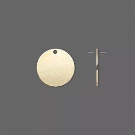 Platinum 100 Gold Plated Brass 12mm(*1/2") Flat Coin Round Stamping Blank Charms