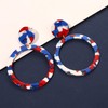 4th of July Earrings for Women Geometry Circle Red White