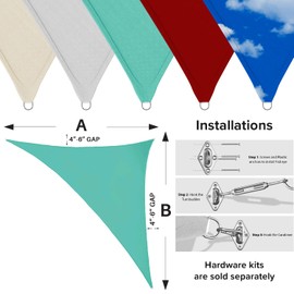 INFRANGE Waterproof Turquoise 12' x 18' x 21.6' Triangle Sun Shade Sail Canopy Awning Shelter Fabric Screen, 95% UV Blockage UV & Water Resistant, for Outdoor Patio Garden Carport - Customized