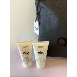ALO GLOW SYSTEM Travel Set Pouch Shampoo Conditioner Body Wash Lotion Clean New