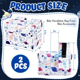 2 Pcs Bike Basket Kids Girls Boys Bike Handlebar Bag Bicycle Front Storage Pouch Scooter Bicycle Accessories for Balance Scooter Stroller Wheelchair(Starry Sky Style)
