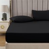 Soifox King Size Fitted Sheet Black - Bed Sheets with
