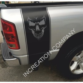 INCreation Skull Decal Truck Vinyl Stripes Rear Bed Decal Offroad Sticker removable Rally