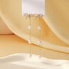 Bow Pearl Earrings Women's Gold Silver 925 Hanging Waterproof Silver
