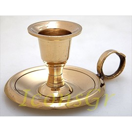 Christian Orthodox Bronze Candlestick Chamberstick Taper Holder (2433/7)