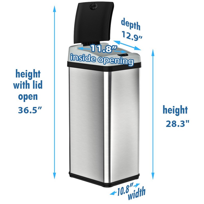 iTouchless Touchless Trash Can with AC Adapter and 10 Premium