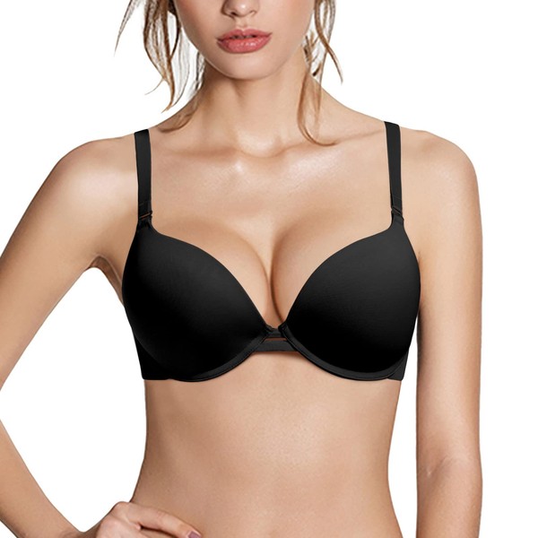 Pushlus Push Up Grueso Acolchado Plunge Underwire Camiseta Sujetador Lift
