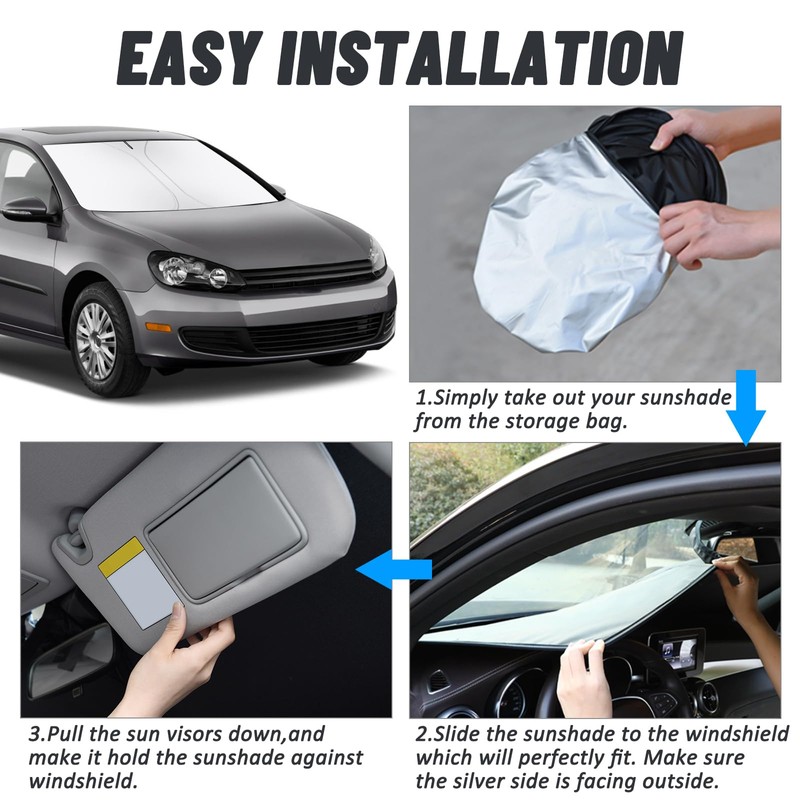 D-Lumina Windshield Sun Shade for V.olkswagen Golf 2011 Accessories, Sun