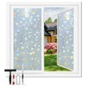 Bezavsgnl Stained Window Privacy Film 3D Rainbow Dazzling Bubble Pattern