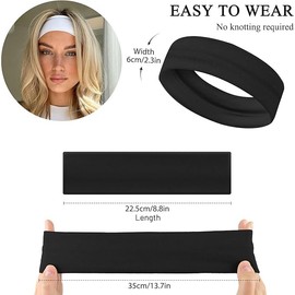 VOSHOME 6 Pcs Diadema para Mujeres, Diadema de Deportivo, Elástica de Pelo Cintas de Pelo Yoga Antideslizante para Correr, Fitness, Ciclismo (A)