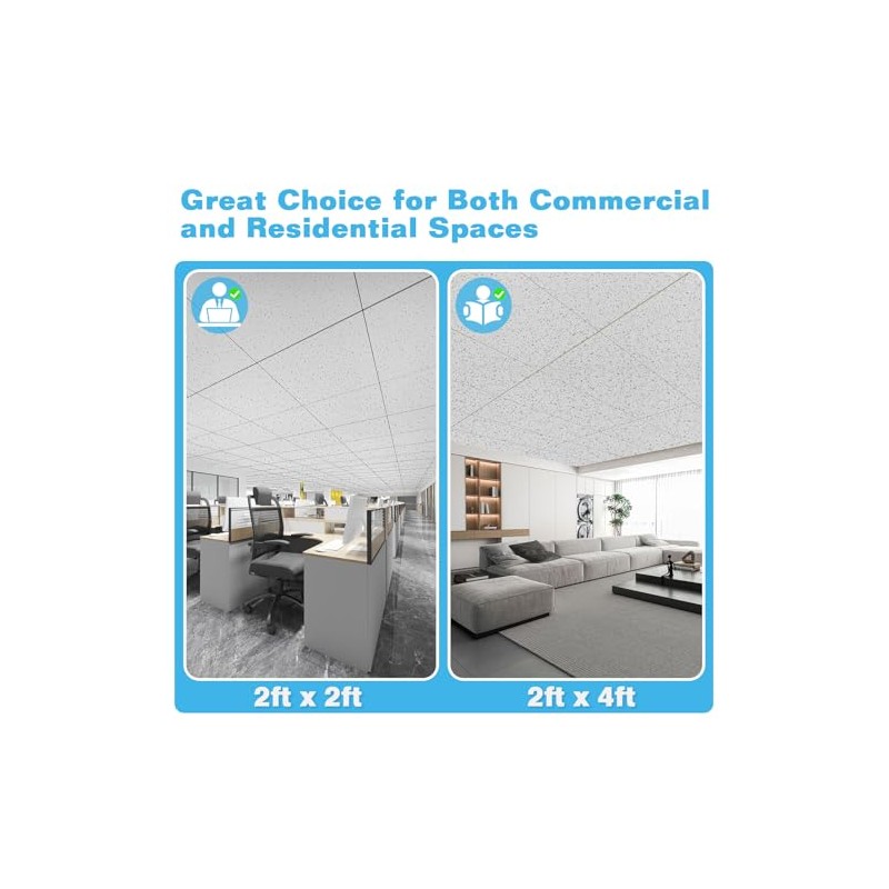 Art3d Pro Drop Ceiling Tiles 2ft x 2ft, 12-Pack Waterproof