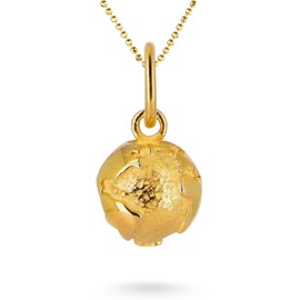 Heartbreaker Globe Small Globe Pendant I Elegant Globe Pendant Made of Gold-Plated 925 Sterling Silver I Globe Charm in Goldsmith Quality I Nickel-Free World Pendant I LD WB 32 G