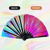2 Pcs Large Rave Folding Fan Foldable Handheld Fan for