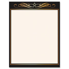 Calligraphy Frame Celebration Letter Papers - Set of 25, Graduation stationery papers, 8 1/2" x 11", compatible computer paper, Award letterhead, Achievement, Recognition