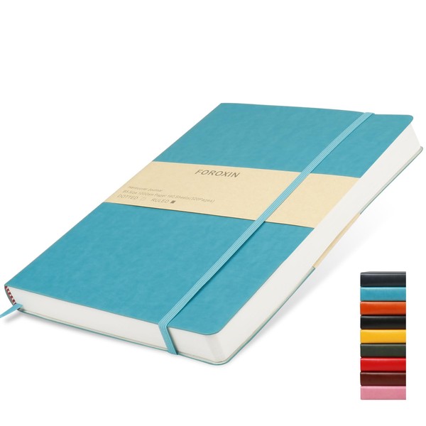 foroxin Lined Journal Notebook, (Turquoise), 320 Pages, B5 Medium 7.48