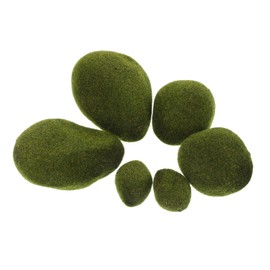 Kisangel 6pcs Realistic Artificial Moss Stones for DIY Sand Table Models for Home Decor Exhibitions Crafting and Personal Collections Truetolife Miniature Landscape Props